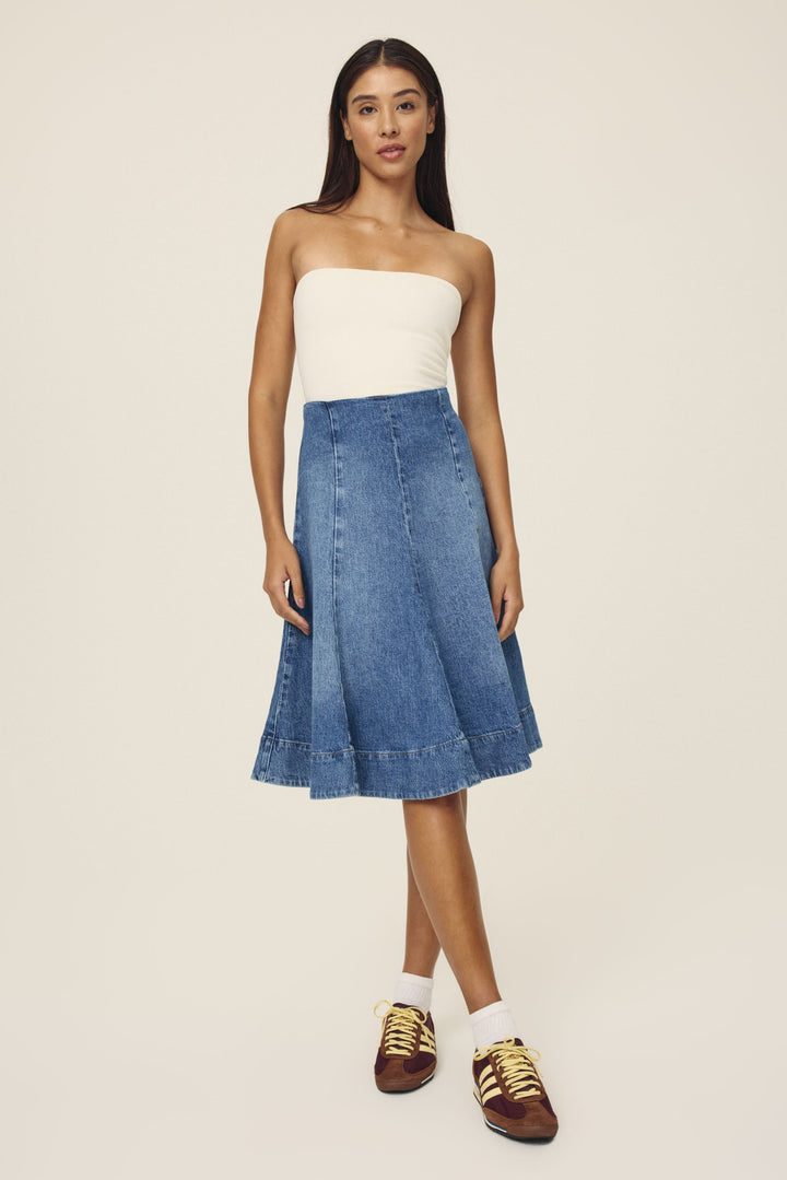 LOS - DENIM MIDI SKIRT | EVERAFTER