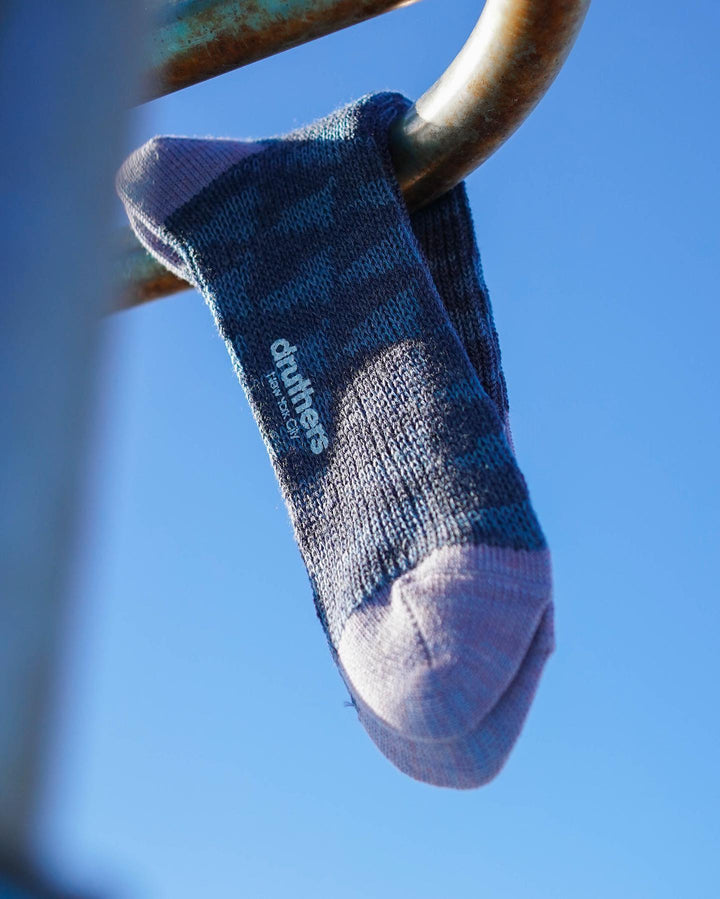 Pilgrim Surf + Supply Merino Wool Pennant Repeat Crew Sock - Blue