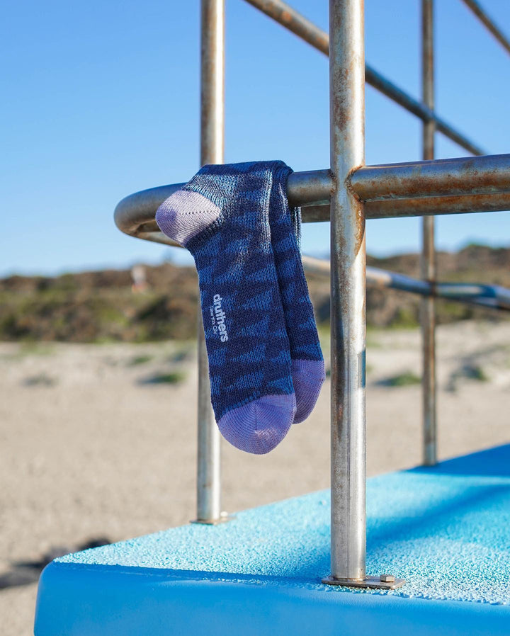 Pilgrim Surf + Supply Merino Wool Pennant Repeat Crew Sock - Blue