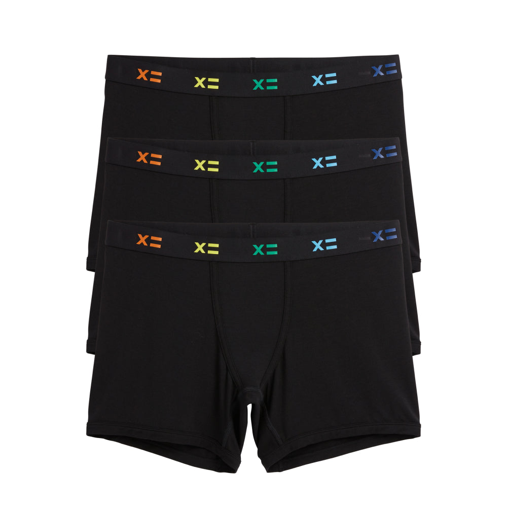 4.5" Trunks 3-Pack - TENCEL™ Modal Black X= Rainbow