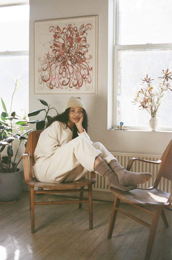 Pilgrim Surf + Supply Cashmere & Lambswool Blend Defender Boot Sock - Chestnut