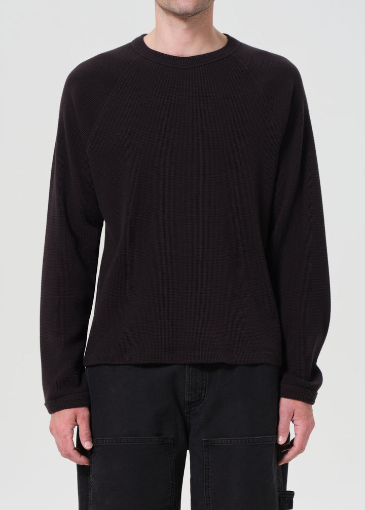 Payson Waffle Tee in Black