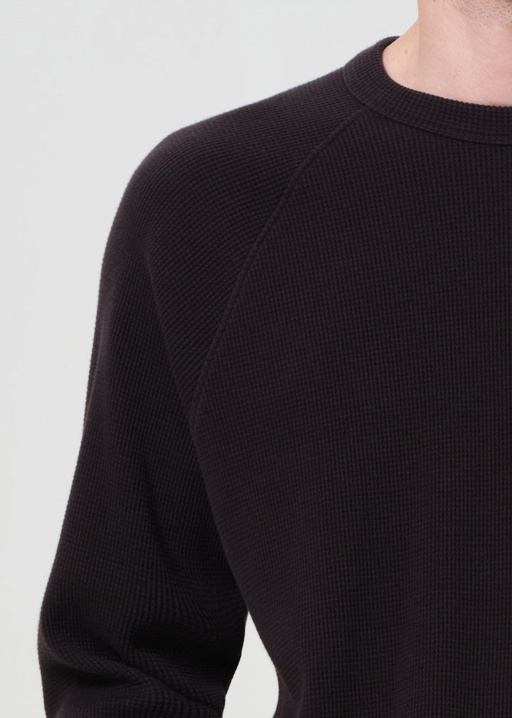 Payson Waffle Tee in Black