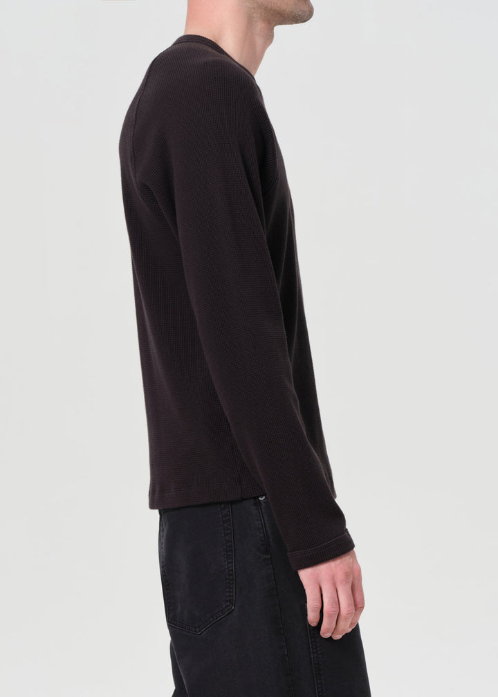 Payson Waffle Tee in Black