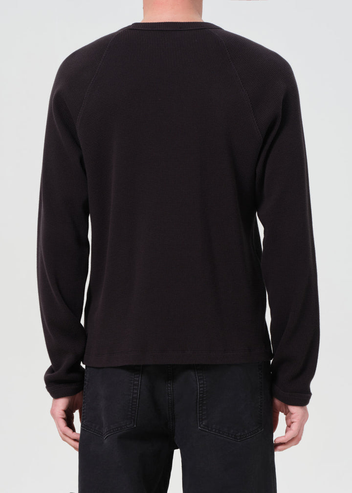 Payson Waffle Tee in Black