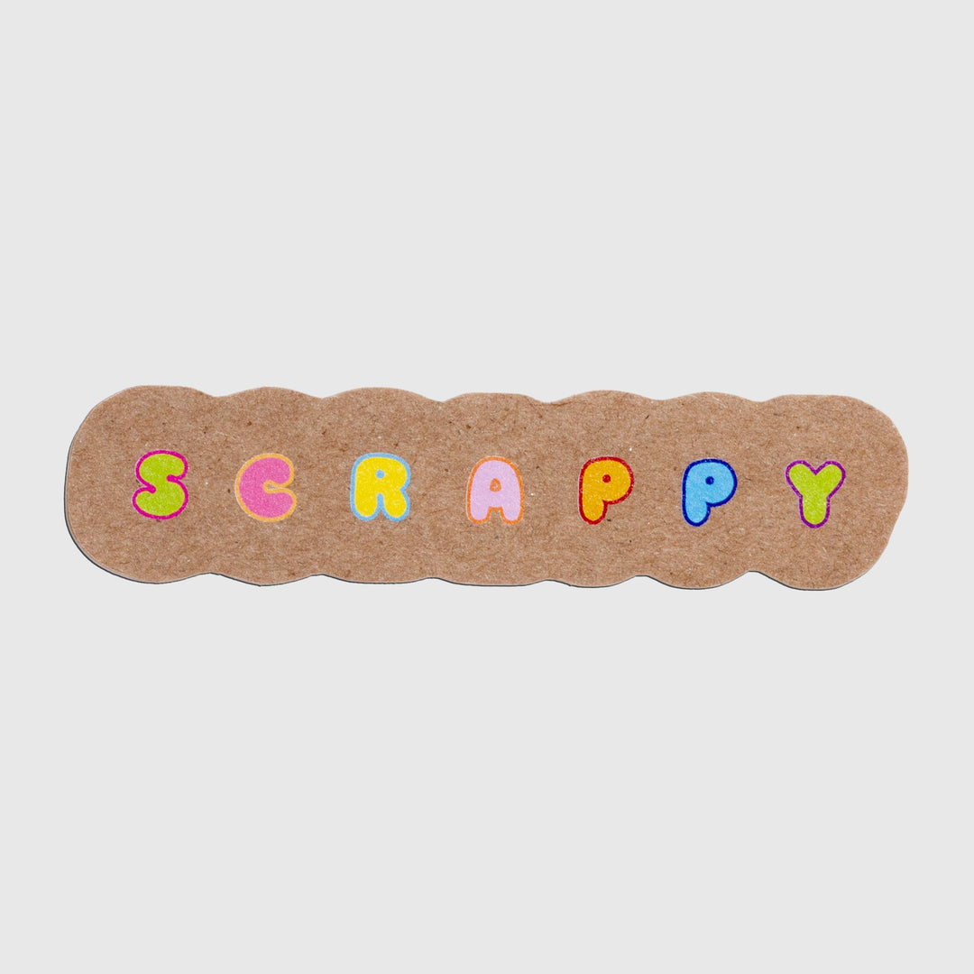 'scrappy' recycled paper sticker