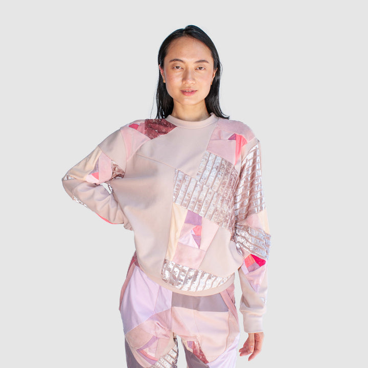 pink 'all-over reroll' sweatshirt