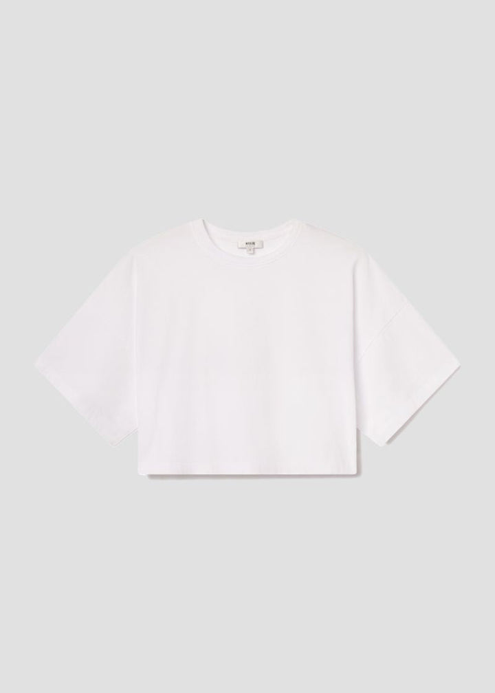 Arli Oversized Cropped Tee in White