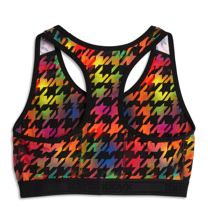 Racerback Soft Bra - Rainbow Houndstooth