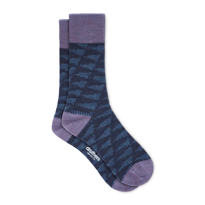 Pilgrim Surf + Supply Merino Wool Pennant Repeat Crew Sock - Blue
