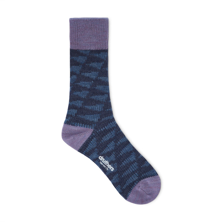 Pilgrim Surf + Supply Merino Wool Pennant Repeat Crew Sock - Blue