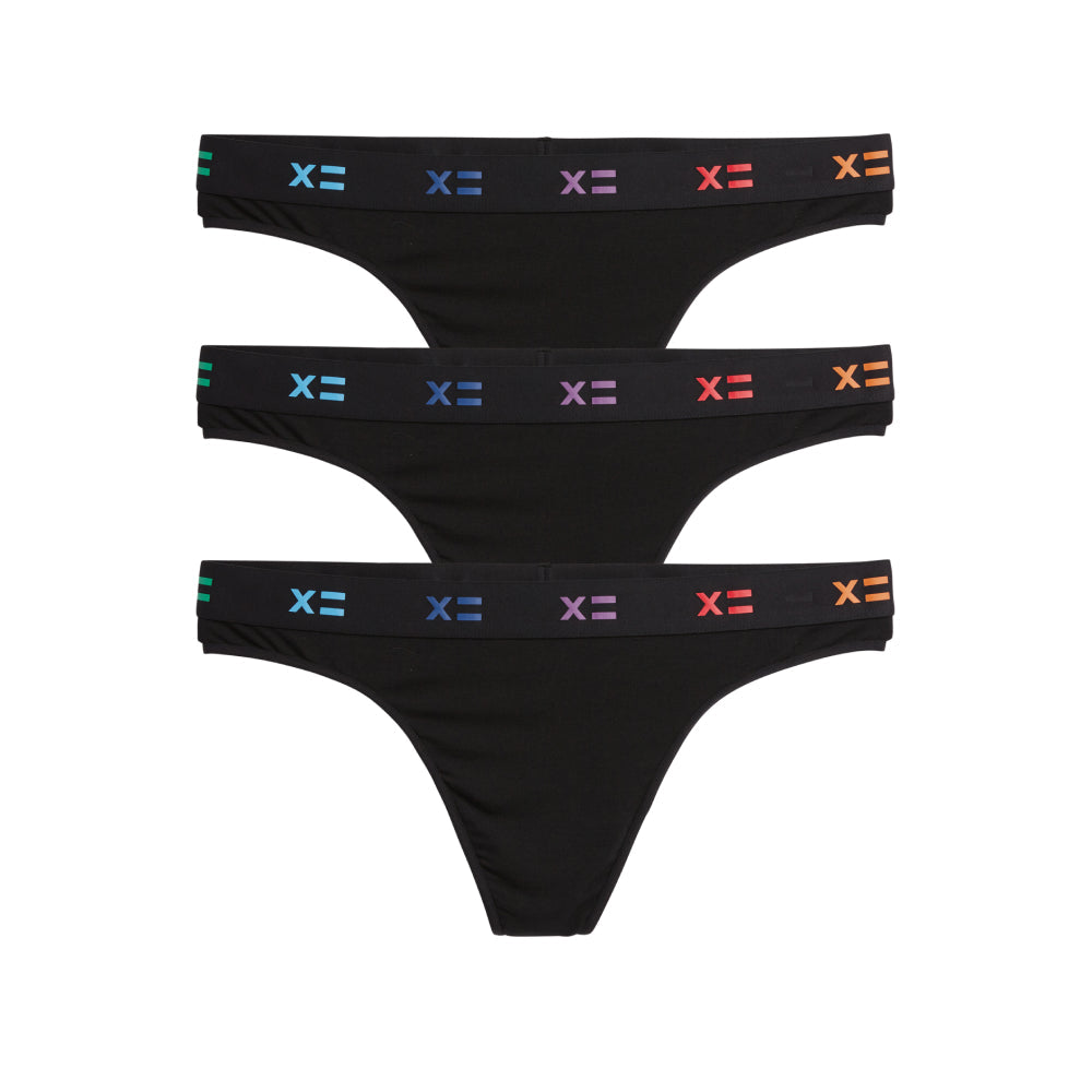Thong 3-Pack - TENCEL™ Modal Black X= Rainbow
