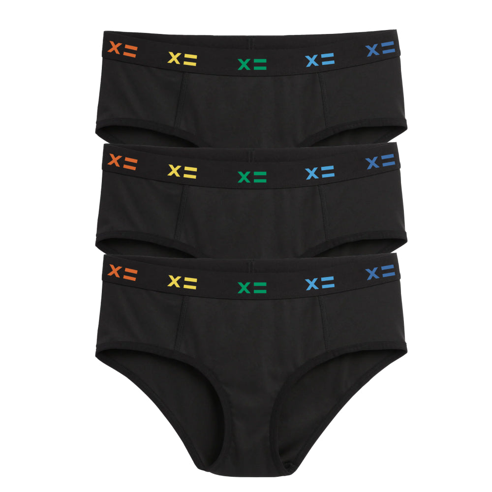 Tucking Cheeky Hipster 3-Pack - Black X= Rainbow