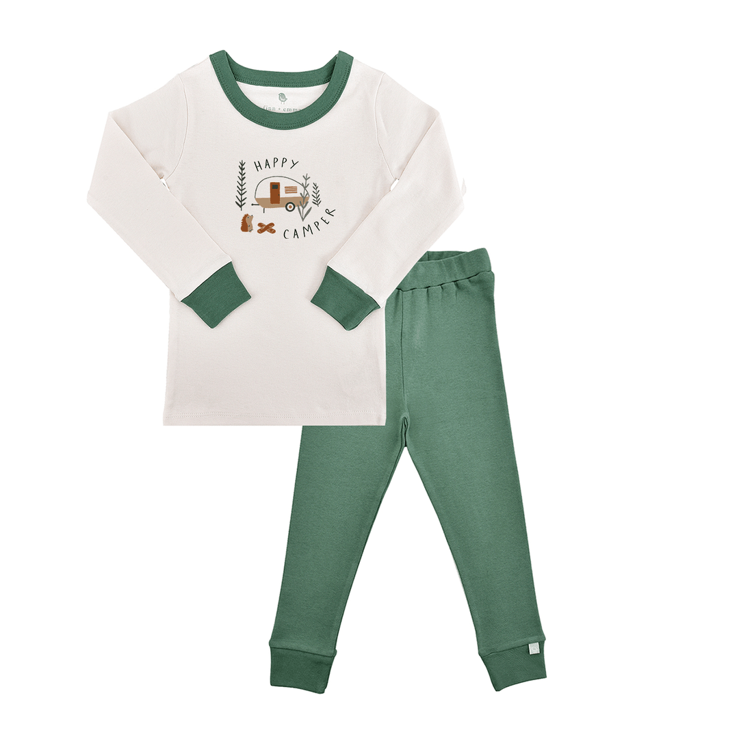 pajamas | happy camper pine green
