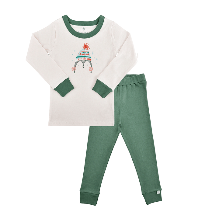 pajamas | penguin pine green