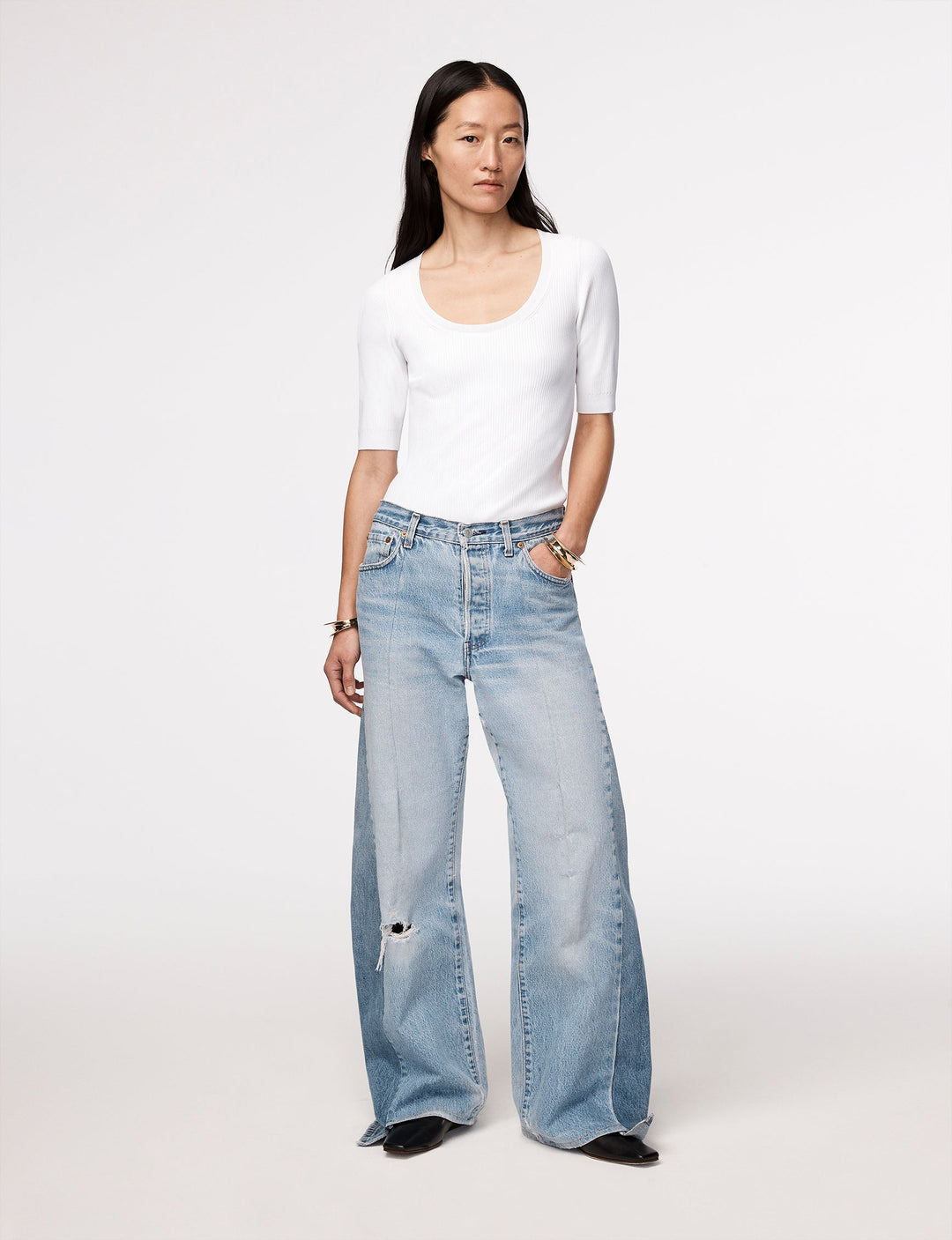 Ribbed Scoopneck Knit