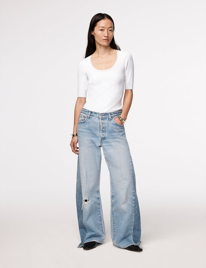 Ribbed Scoopneck Knit