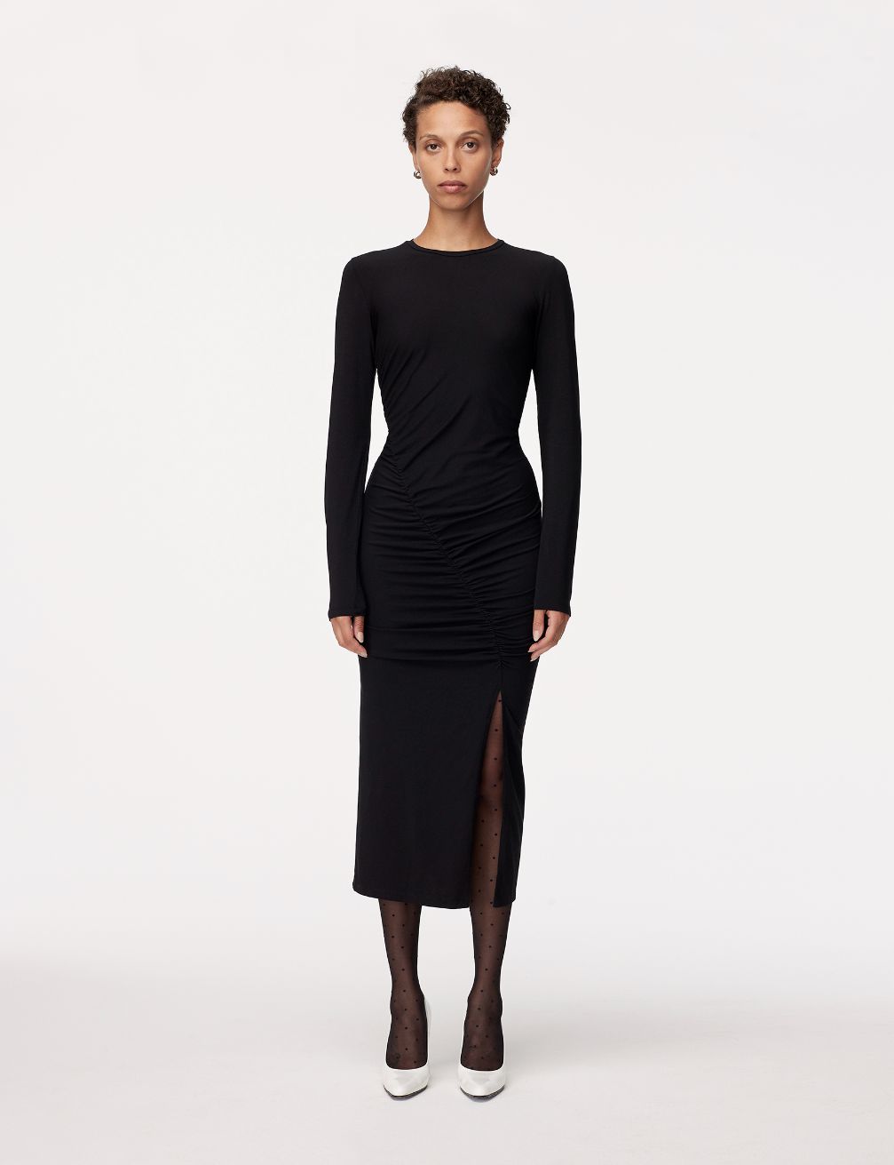 Ruched Long Sleeve Dress