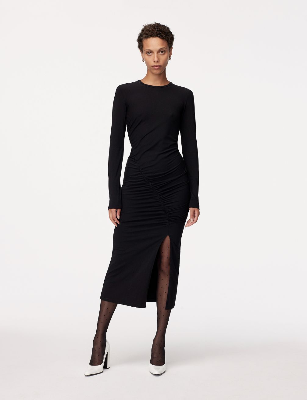 Ruched Long Sleeve Dress