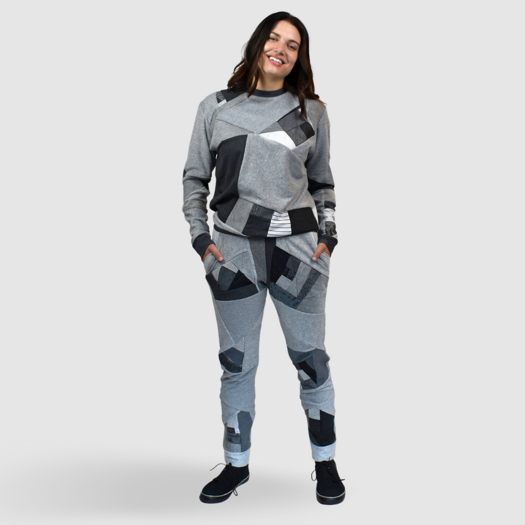 gray 'all-over reroll' sweatshirt