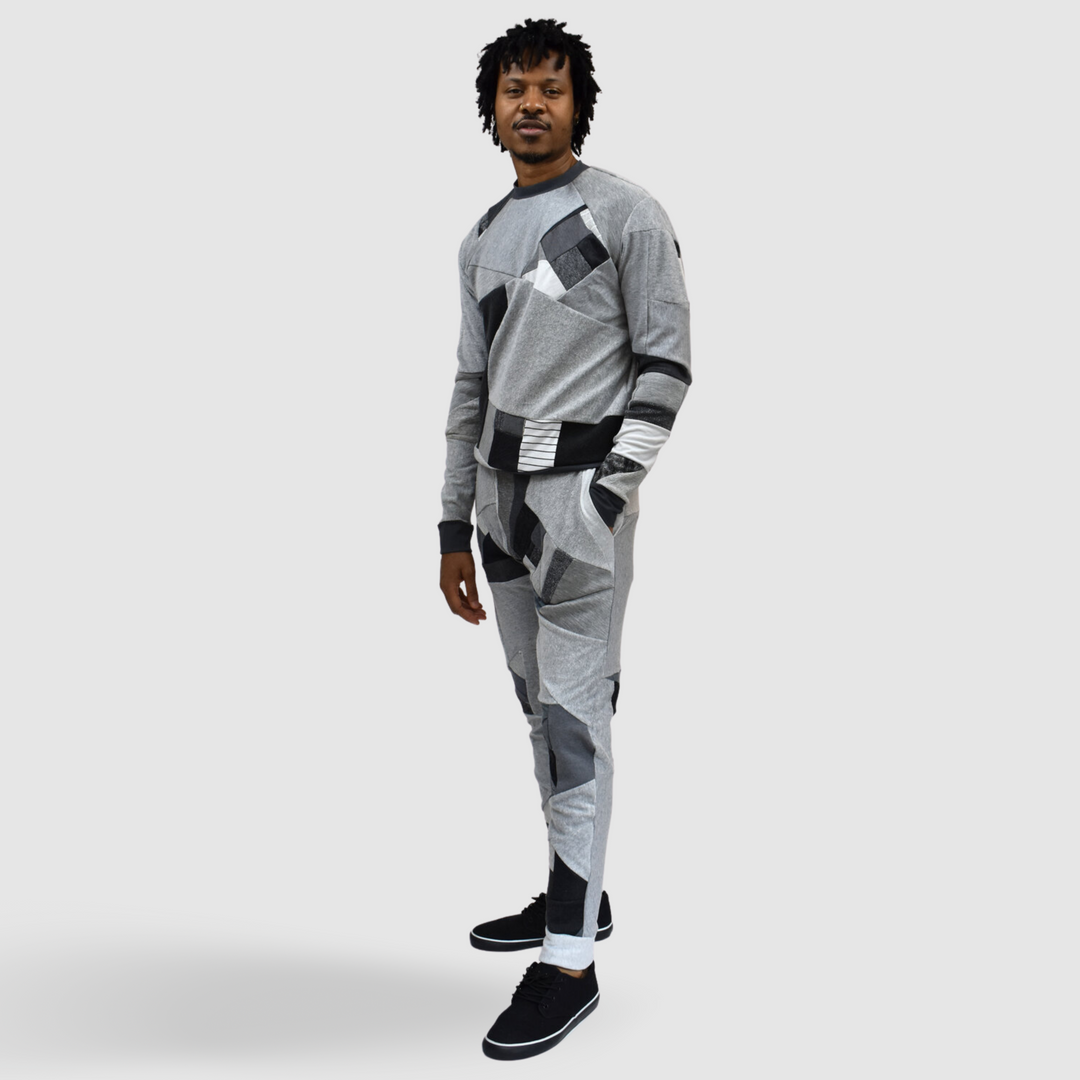gray 'all-over reroll' sweatshirt