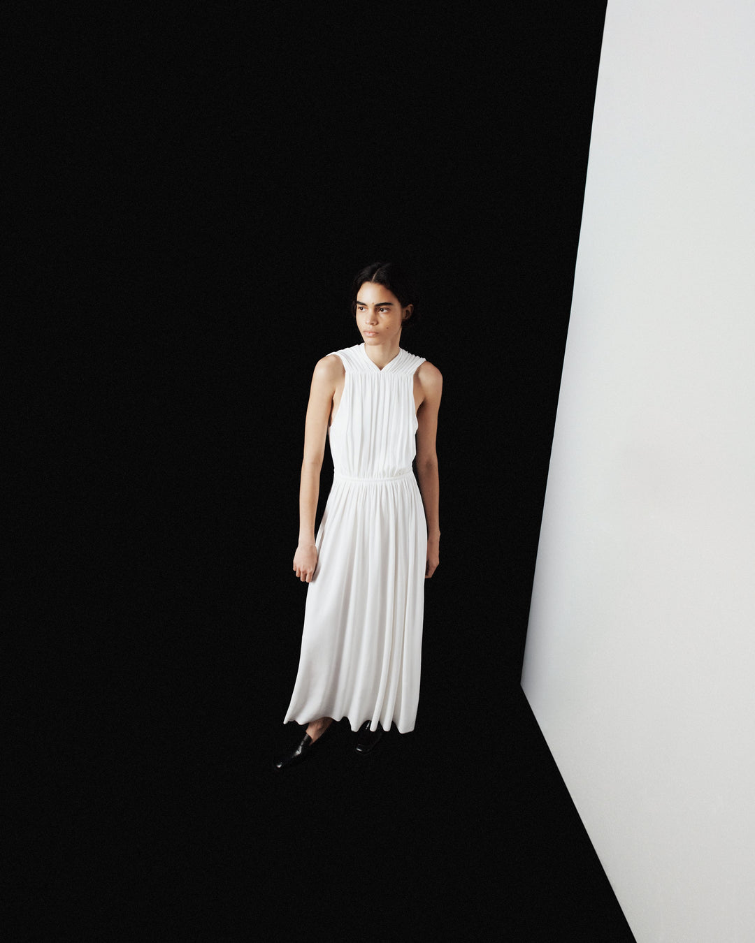 Shirred Midi Dress