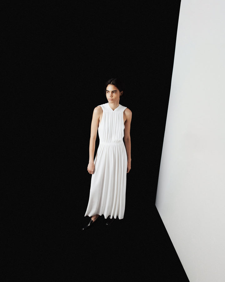 Shirred Midi Dress