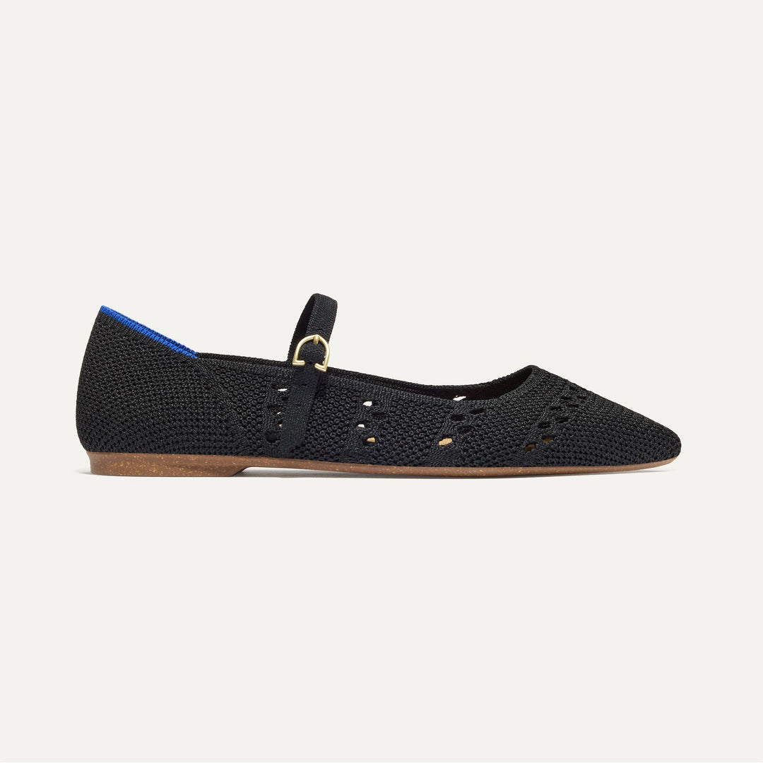 The Point Mary Jane II - Black Crochet