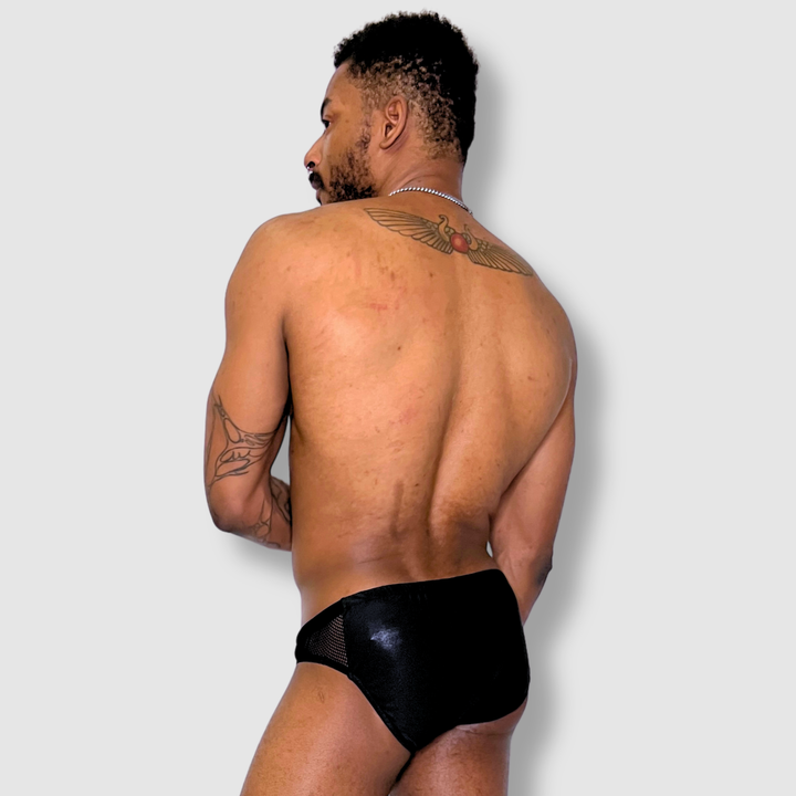 the 'black + mesh' swim brief