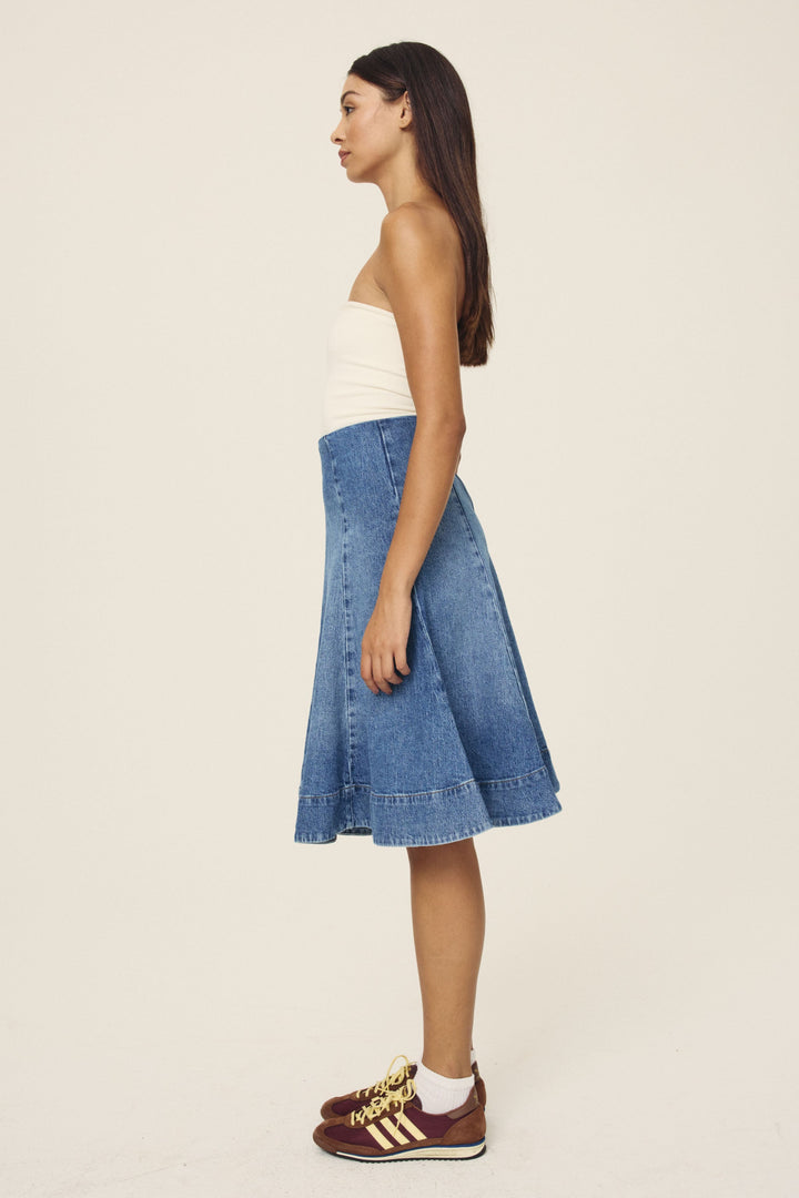 LOS - DENIM MIDI SKIRT | EVERAFTER