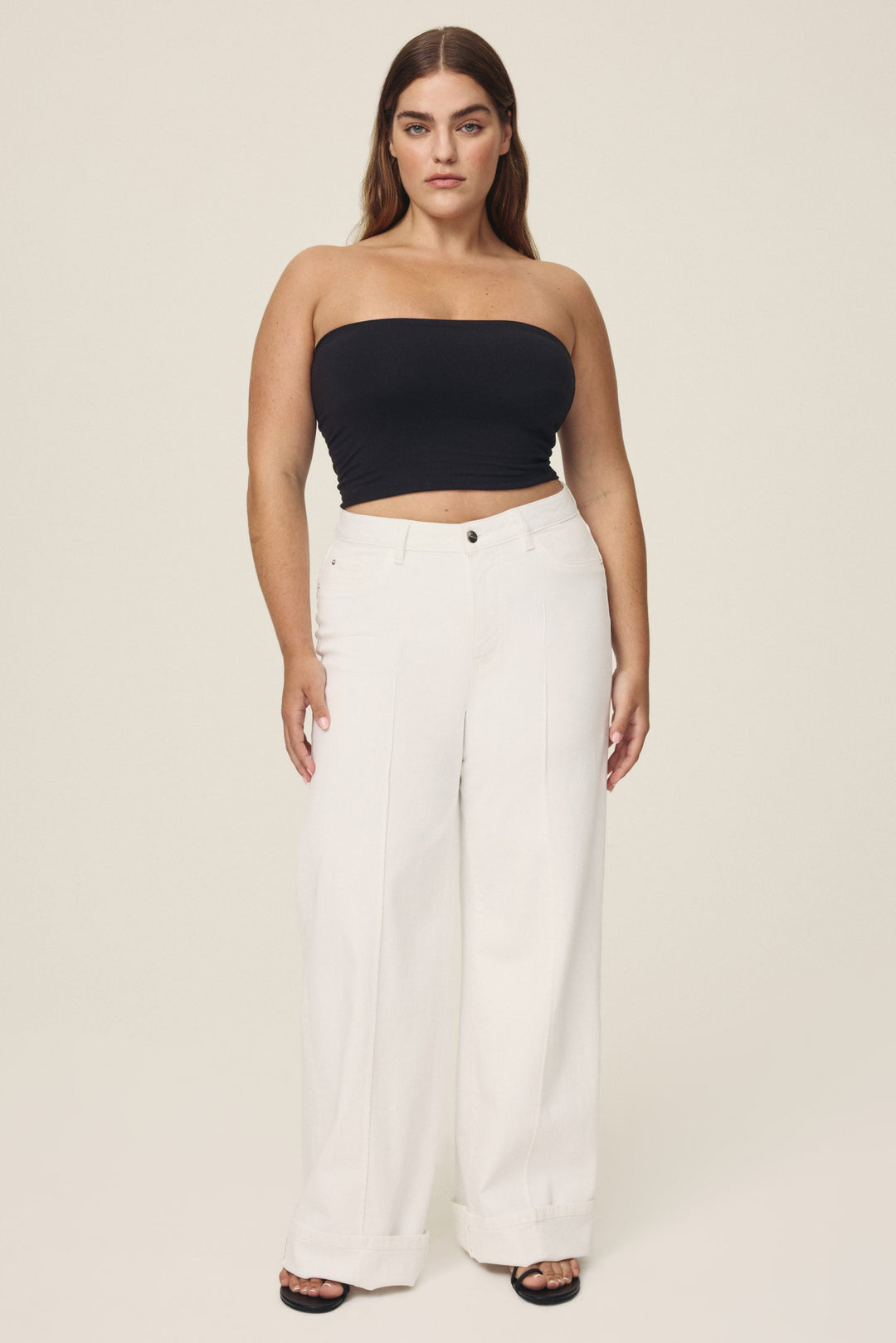 NCE PLUS - WIDE LEG JEANS | OPTIC CUFF