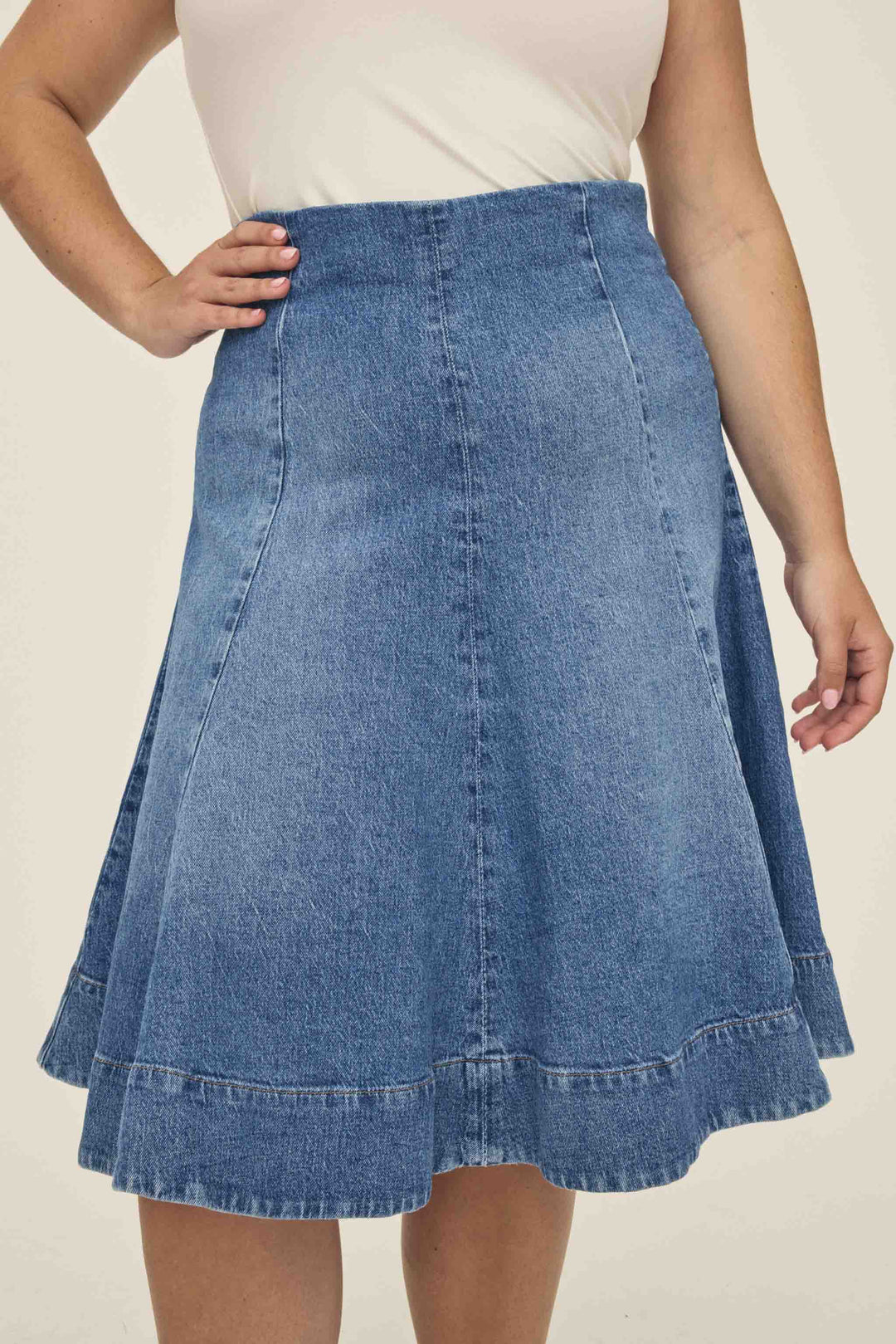 LOS PLUS - DENIM MIDI SKIRT | EVERAFTER