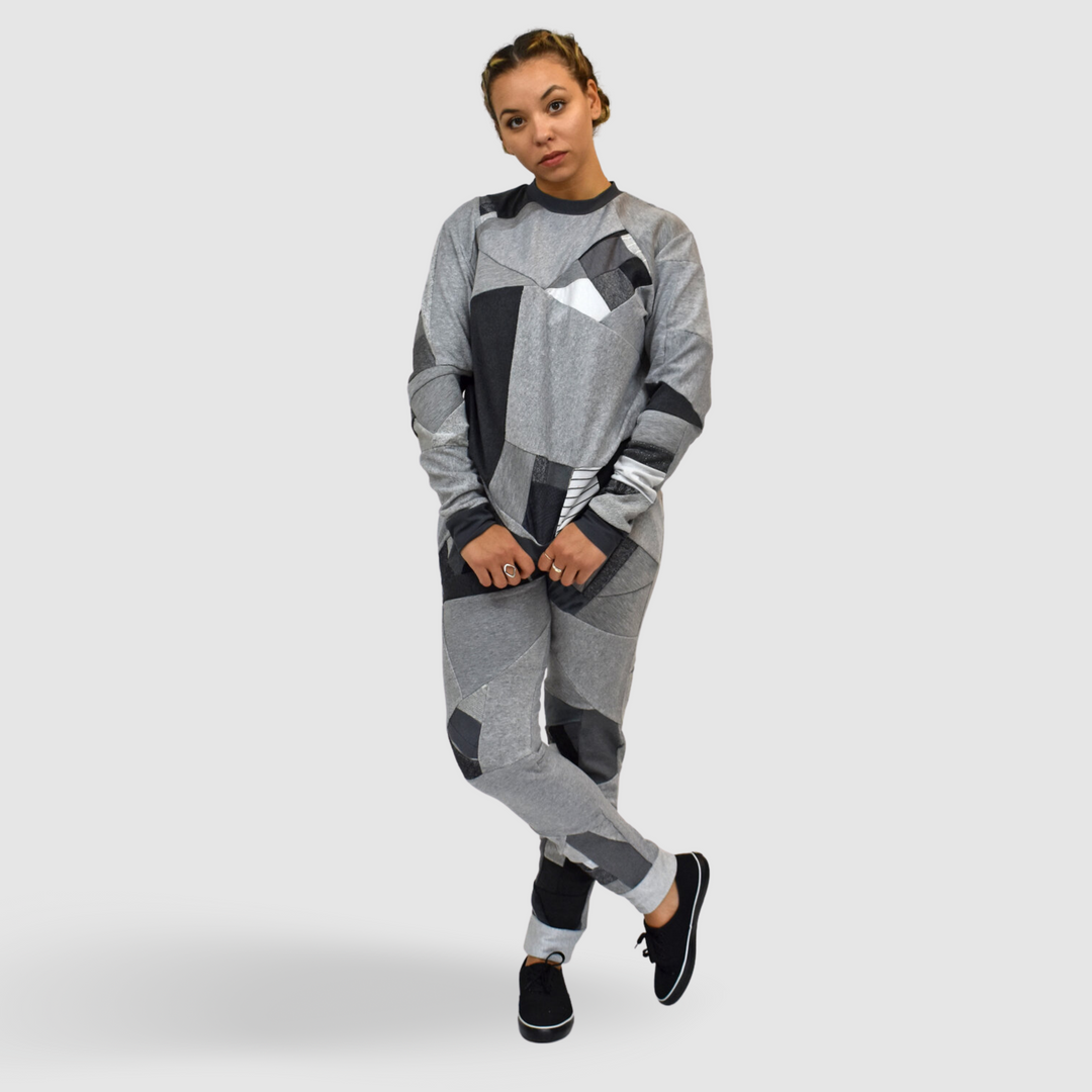 gray 'all-over reroll' sweatshirt