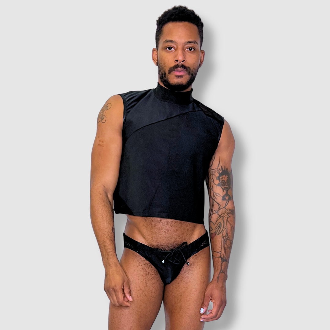 the 'black + mesh' swim brief