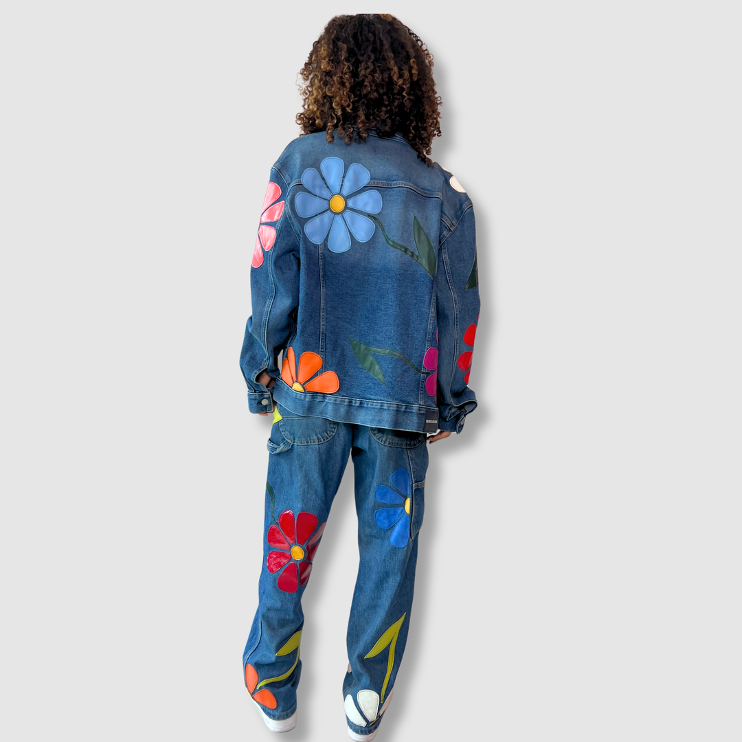 denim 'leather daisies' jeans *NEW RELEASE*