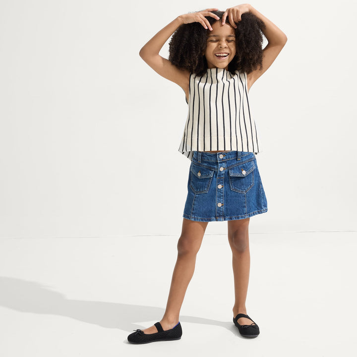 The Kids Bow Mary Jane - Black Mesh