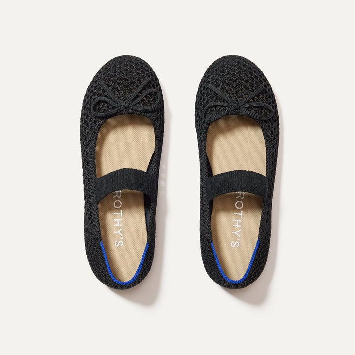 The Kids Bow Mary Jane - Black Mesh