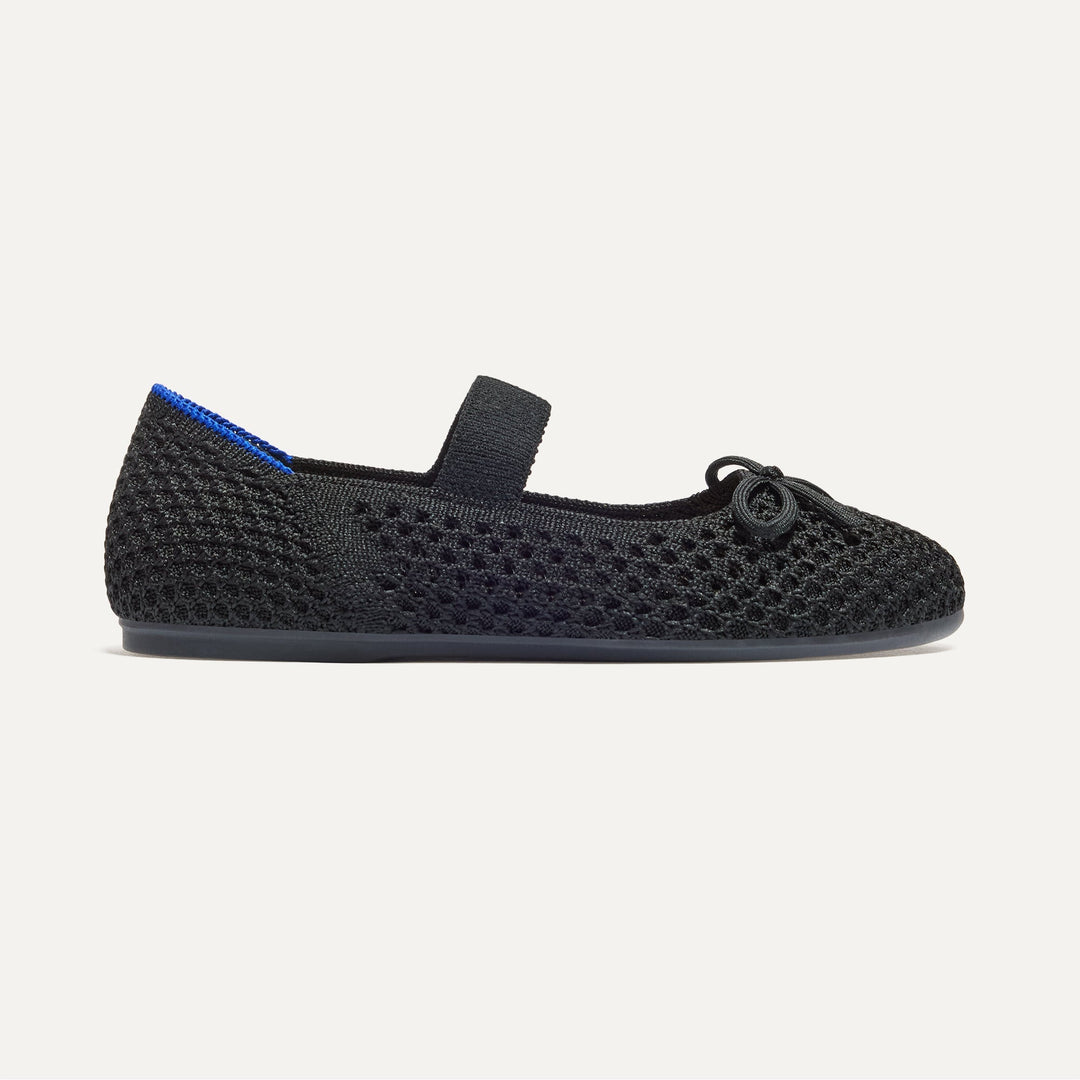 The Kids Bow Mary Jane - Black Mesh