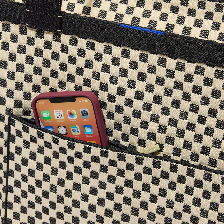 The Zip Travel Tote - Tuxedo Midi Check