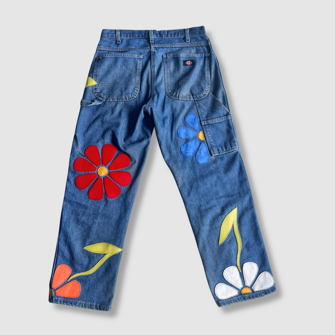 denim 'leather daisies' jeans *NEW RELEASE*