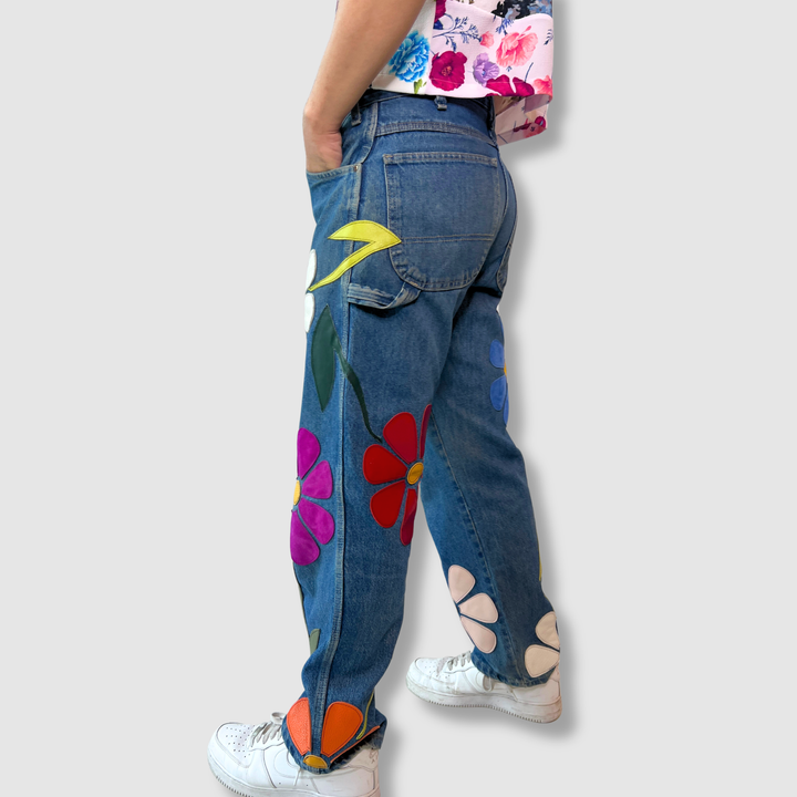 denim 'leather daisies' jeans *NEW RELEASE*