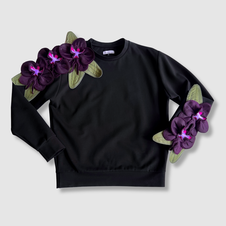 'aubergine orchids' crewneck sweatshirt *NEW RELEASE*