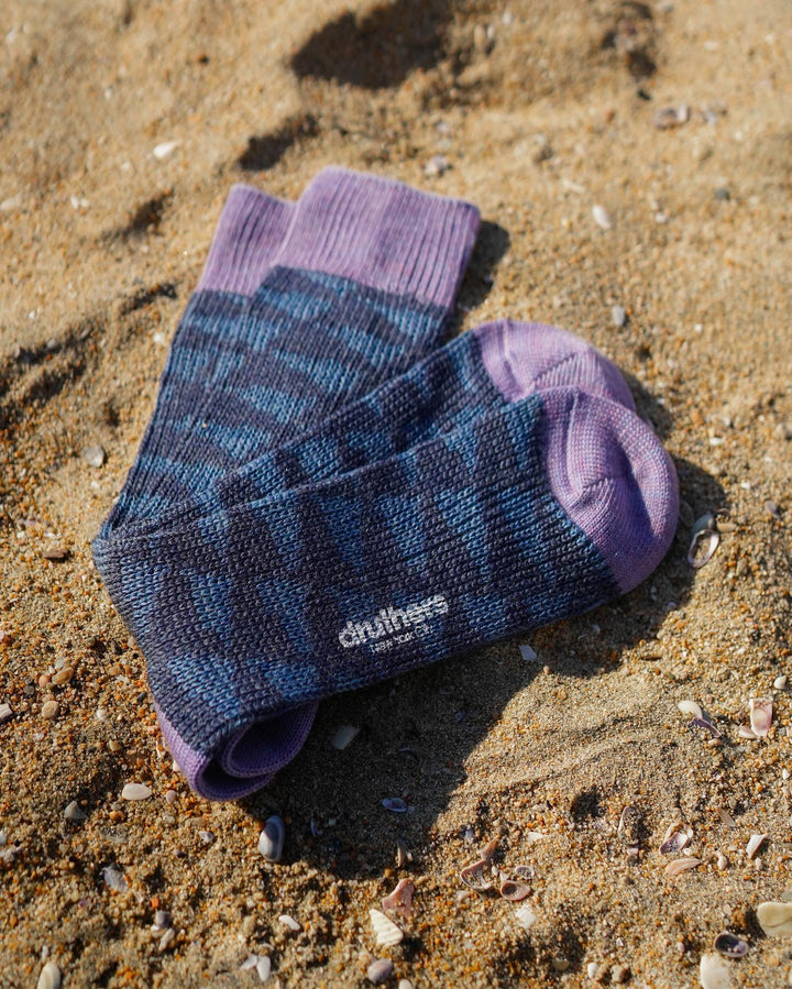 Pilgrim Surf + Supply Merino Wool Pennant Repeat Crew Sock - Blue