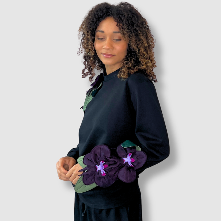 'aubergine orchids' crewneck sweatshirt *NEW RELEASE*