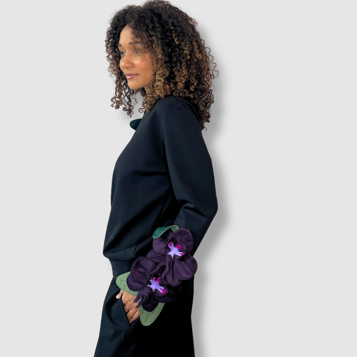 'aubergine orchids' crewneck sweatshirt *NEW RELEASE*