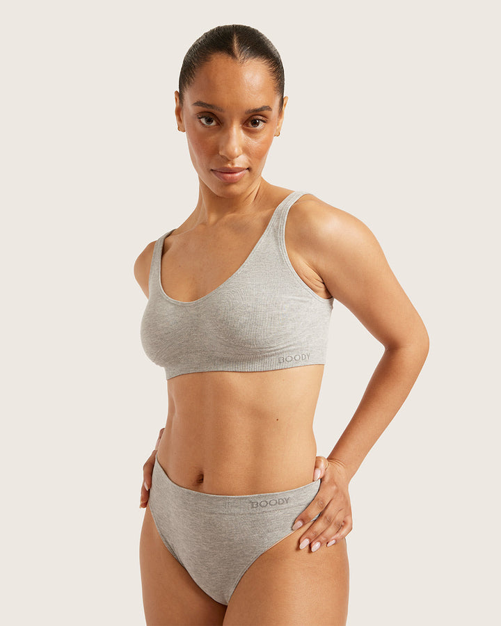 Seamfree Crop Bra - Light Grey Marl