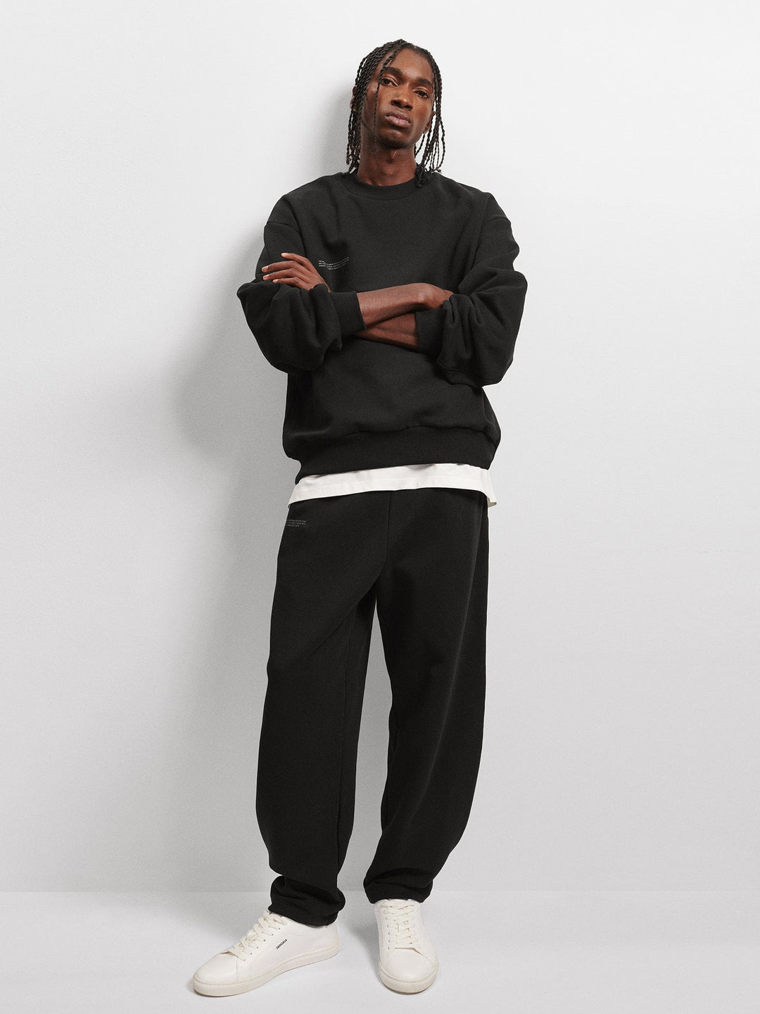 Mens DNA Barrel-Leg Track Pants—black