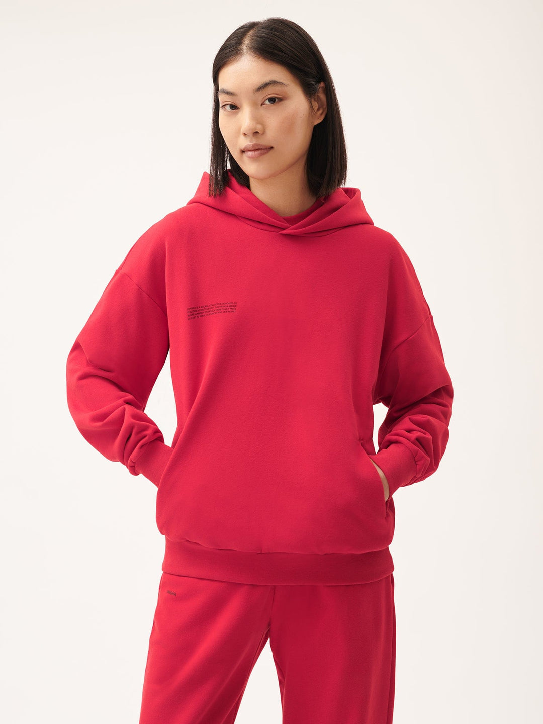 Womens 365 Midweight Hoodie—Goji berry red