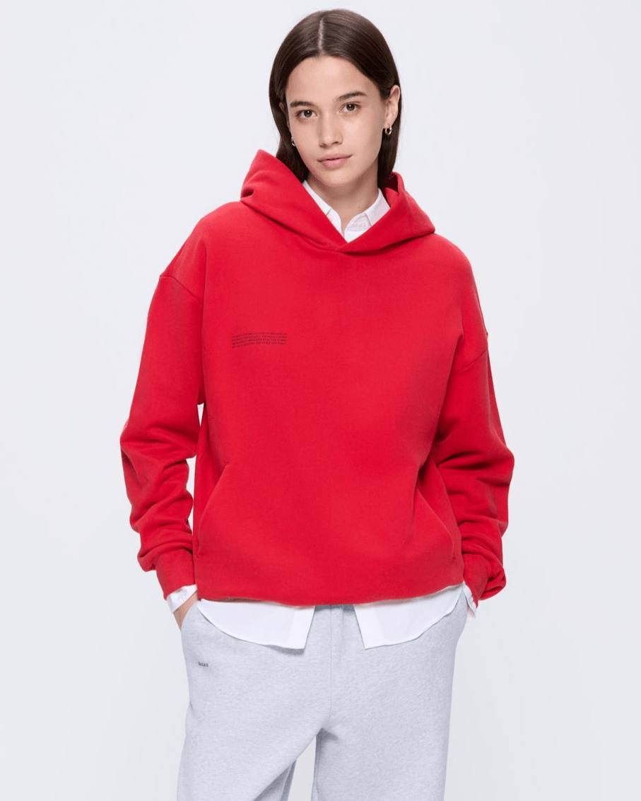 Womens 365 Midweight Hoodie—Goji berry red