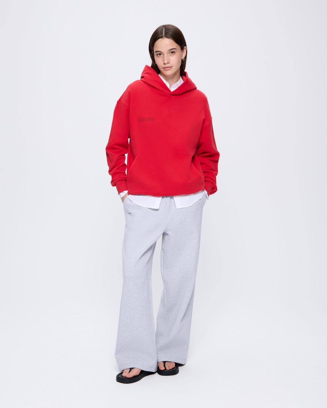 Womens 365 Midweight Hoodie—Goji berry red